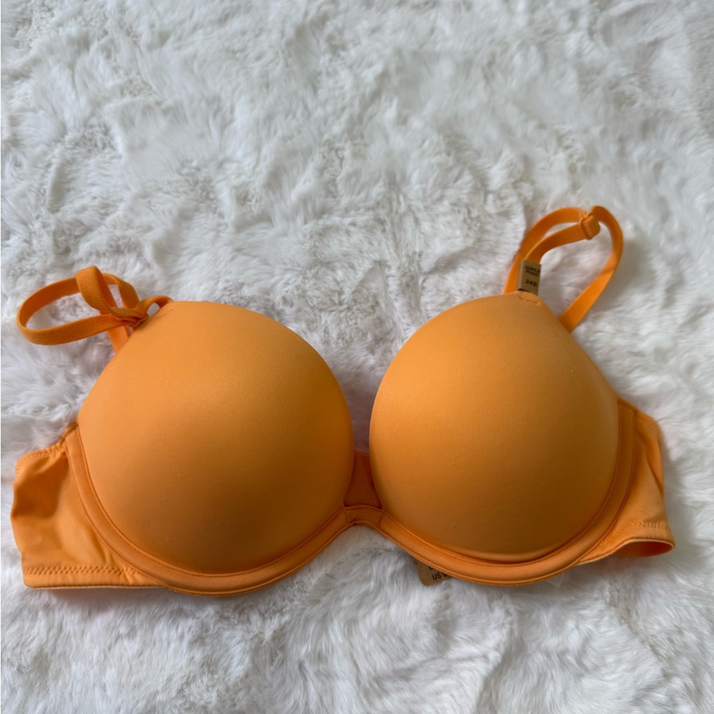 NWT PINK Super Push Up Orange Bra